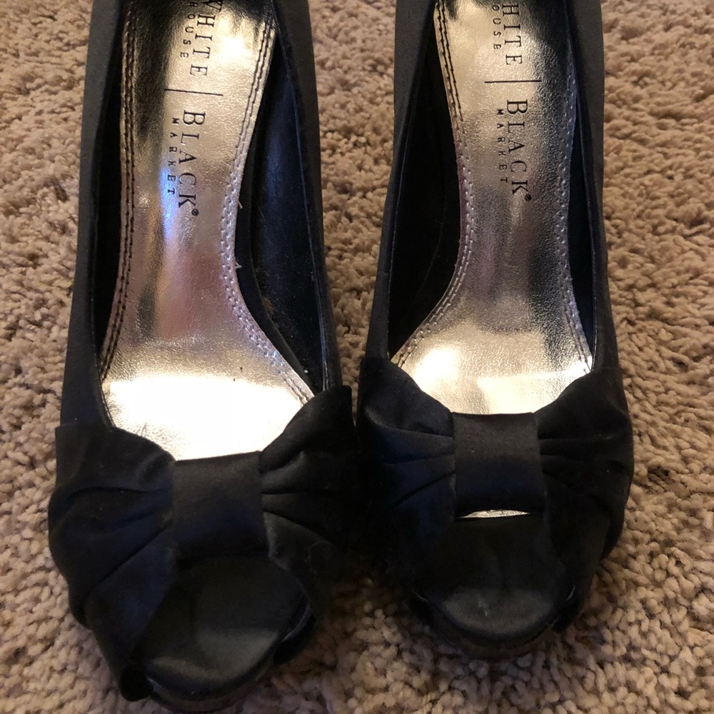 women’s 7M satin bow peeptoe